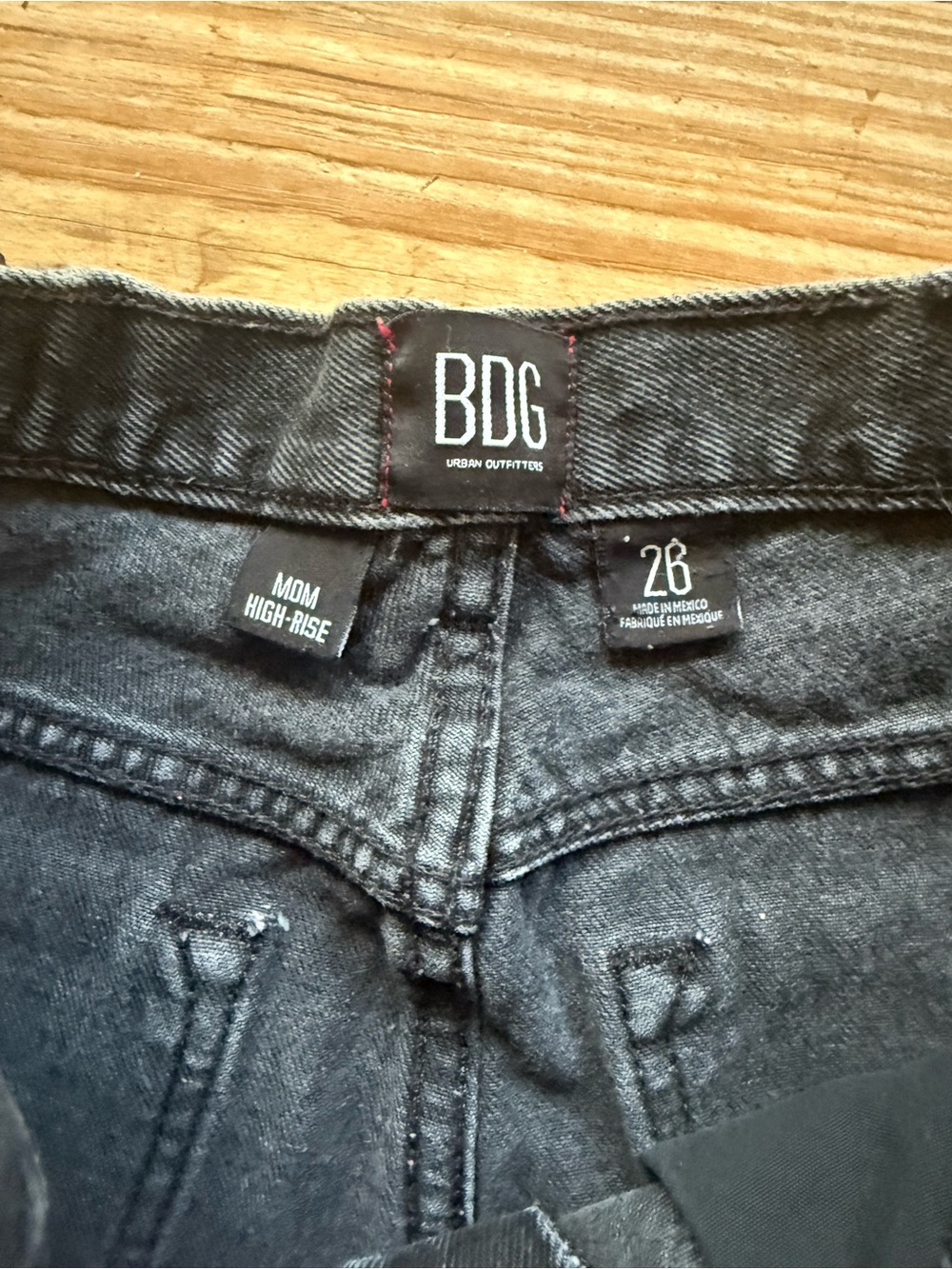 BDG Urban Outfitters Mom High-Rise Black Denim Cuffed Shorts - Picture 5 of 5
